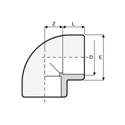 Coude 90° - Ø50 - PN16 Piscine