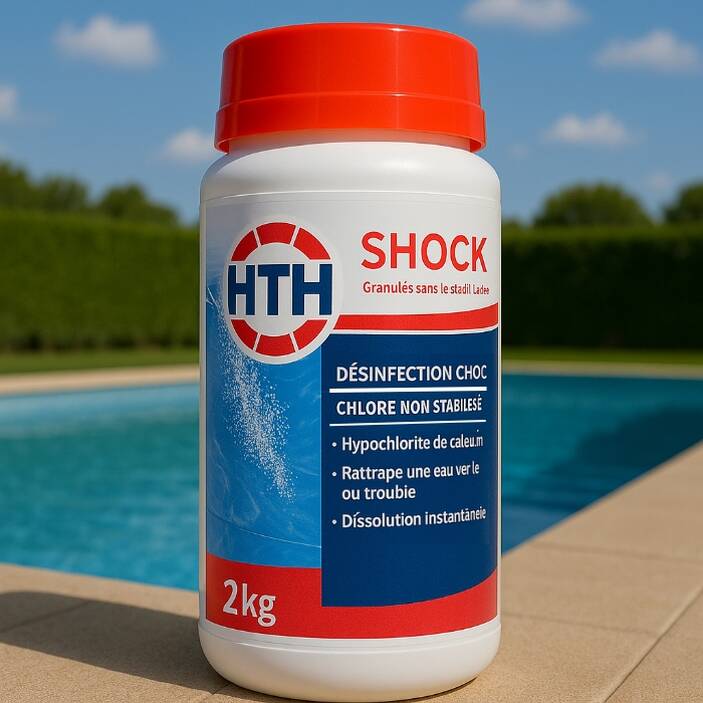 Chlore choc en poudre pour piscine Shock HtH 