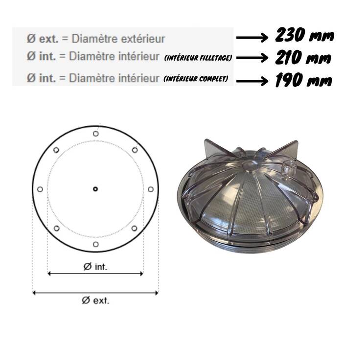 Couvercle pour filtre à sable piscine + Té de Purge + Joint Kripsol