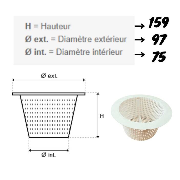 Panier Skimmer Piscine Hors-Sol sans poignée 105D062 - SNTE