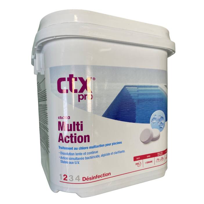 Chlore multi-Actions 250 grs en 5 kg pour piscine