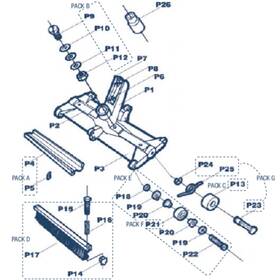 Kit 2 Roulettes - Diamètre 50mm - Balai Aspirateur Piscine Fairlocks