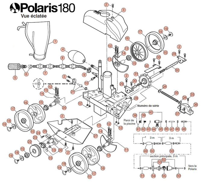 Pièces détachées piscines : Robots hydrauliques, POLARIS, Polaris