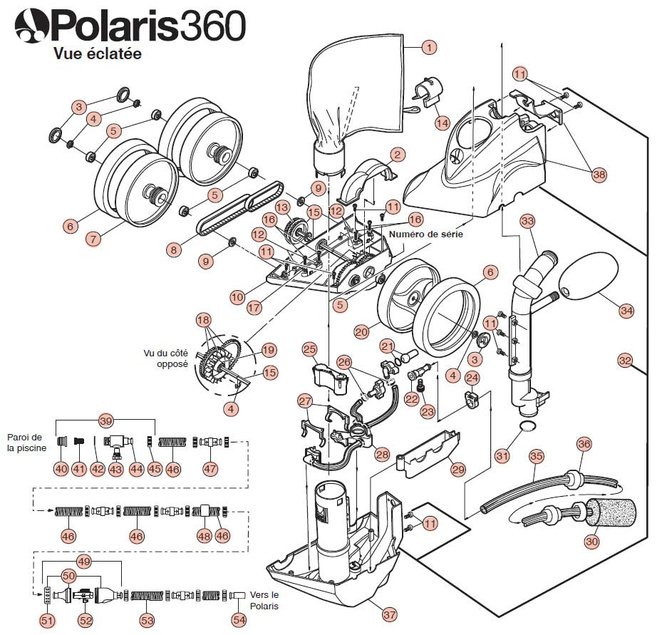 Vente de pièces détachées robot nettoyeur piscine Polaris 380